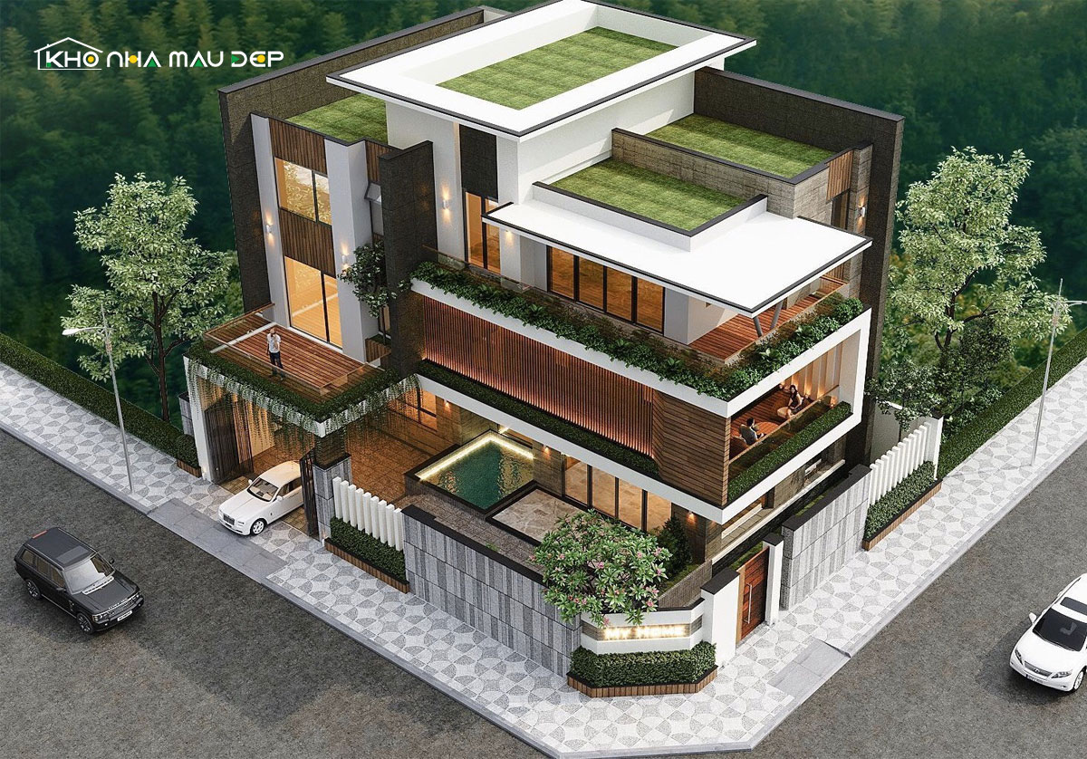 Mẫu thiết kế biệt thự phong cách hiện đại 3 phòng ngủ