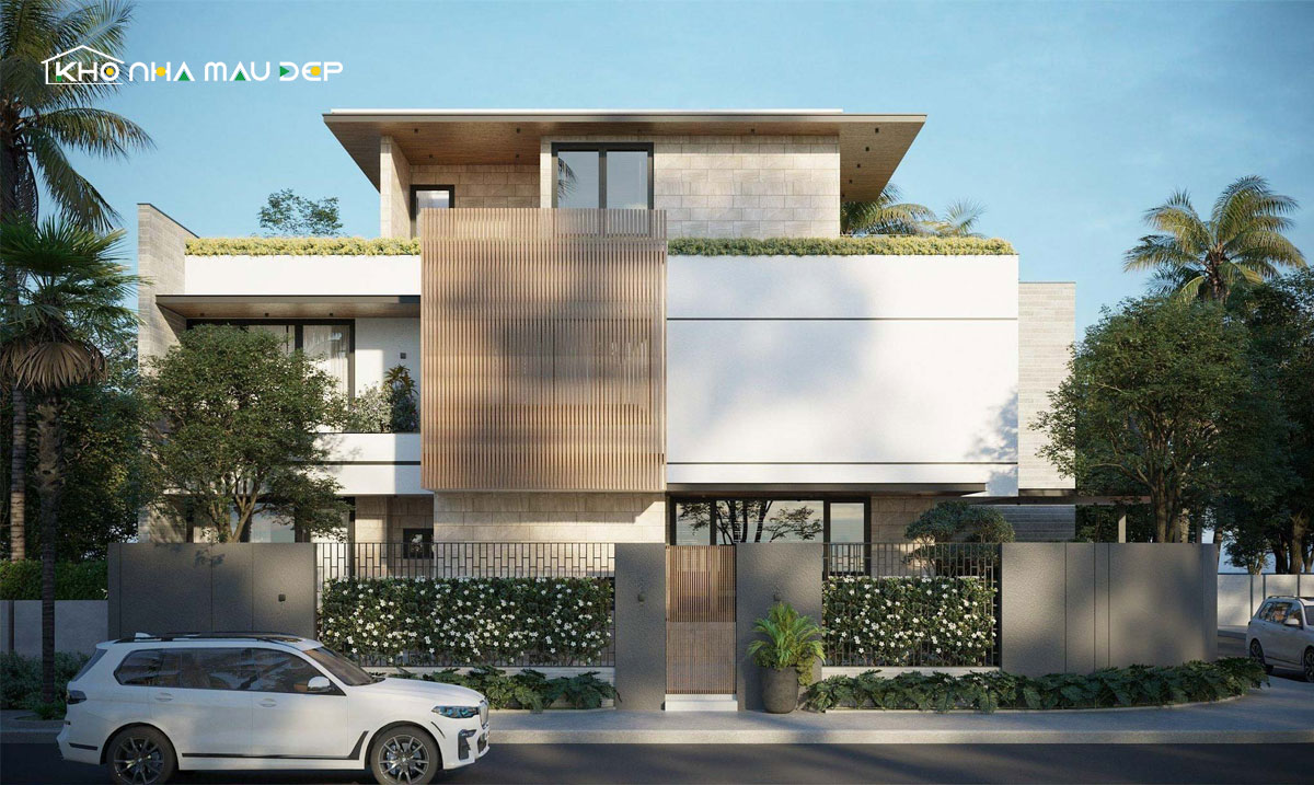 Thiết kế biệt thự có 4 phòng ngủ phong cách hiện đại