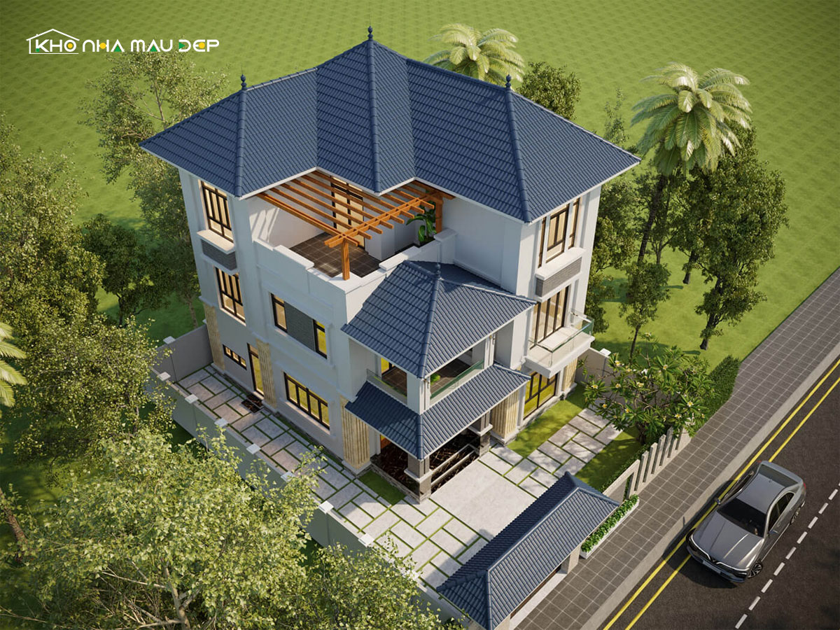 Thiết kế biệt thự 5 phòng ngủ hiện đại, không gian sống rộng rãi và đầy đủ tiện nghi cho các gia đình đông thành viên