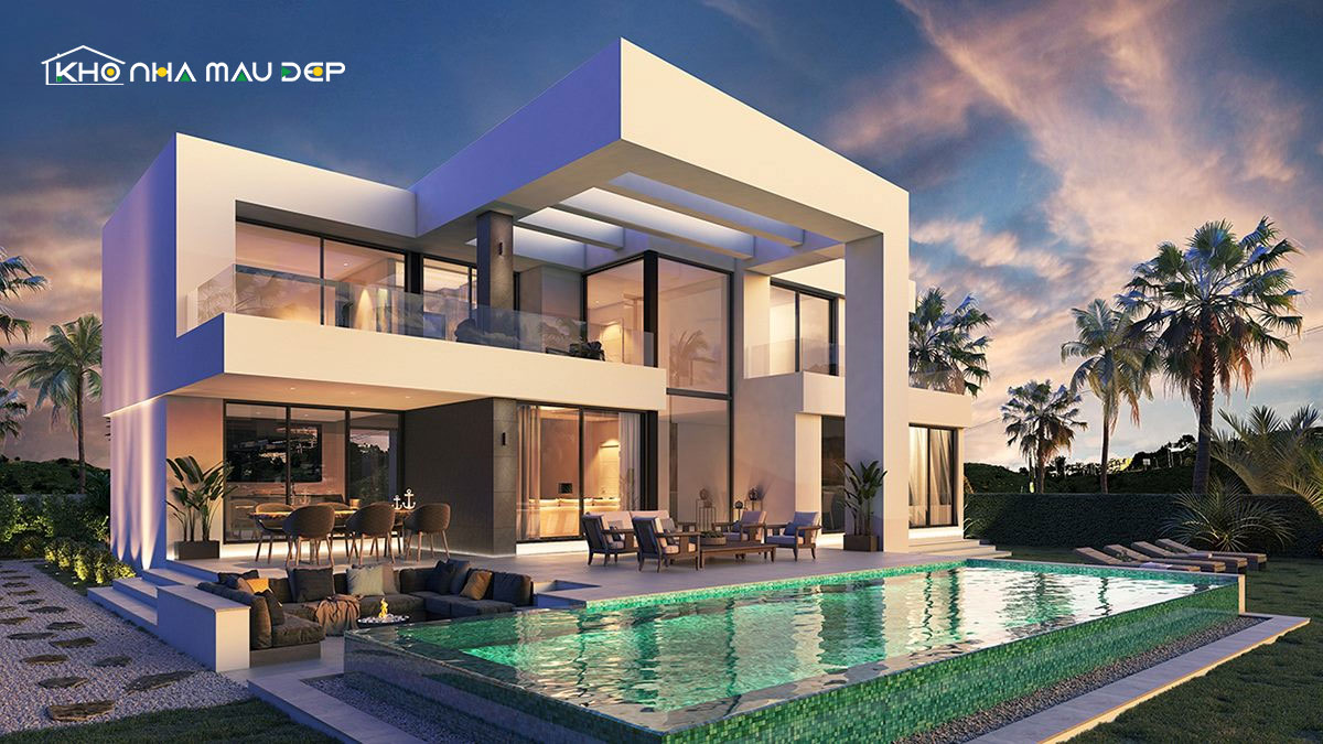 Mẫu thiết kế biệt thự hiện đại 5 phòng ngủ