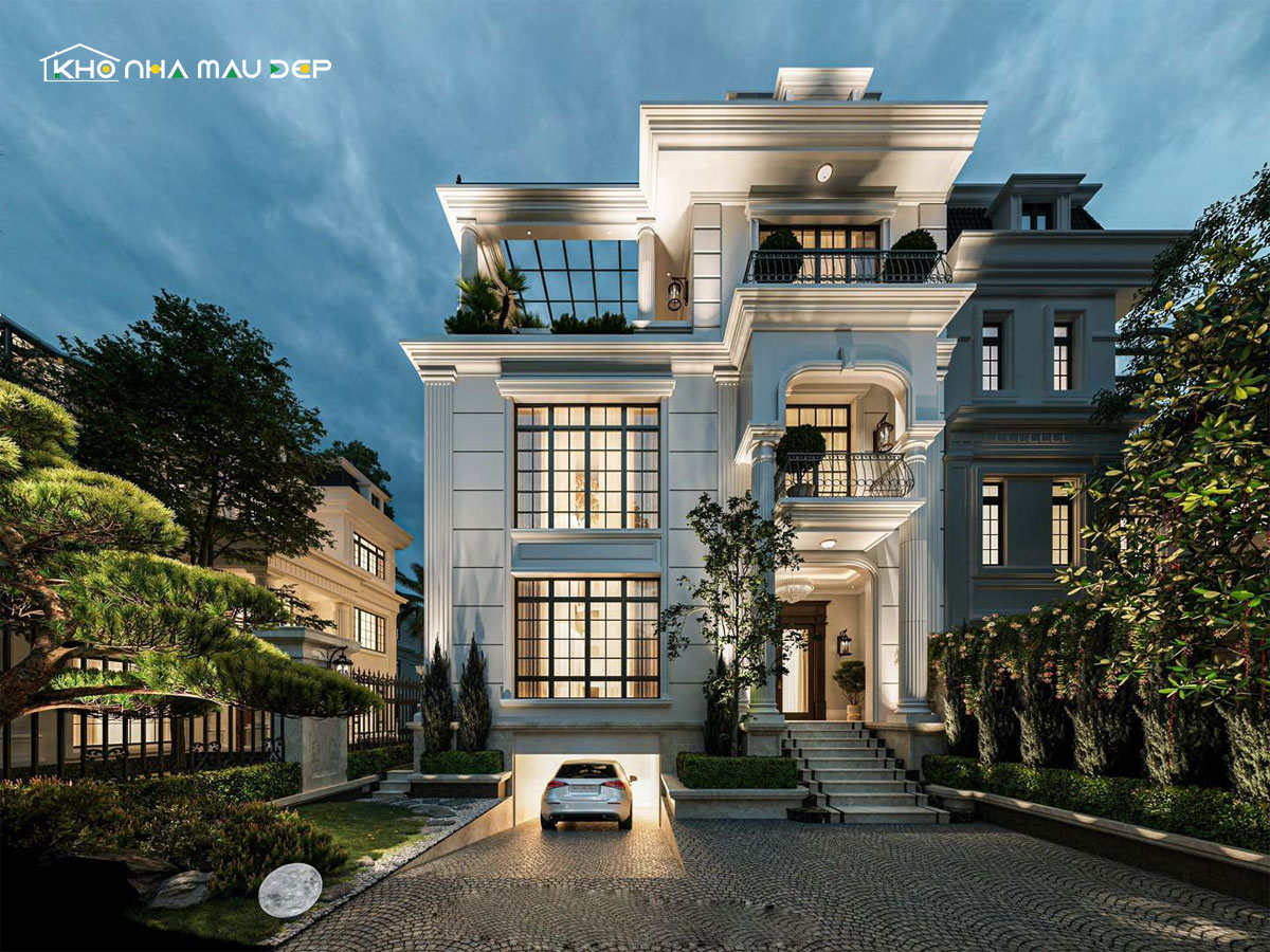 Biệt thự hiện đại có thêm tầng hầm để xe rộng rãi