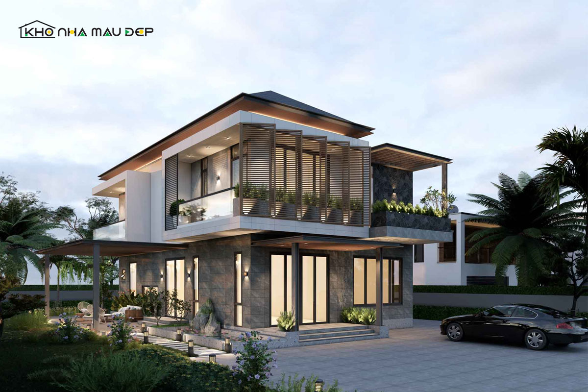 Mẫu thiết kế biệt thự hiện đại 2 tầng được nhiều người ưa chuộng