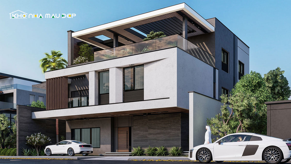 Mẫu nhà biệt thự hiện đại 3 tầng