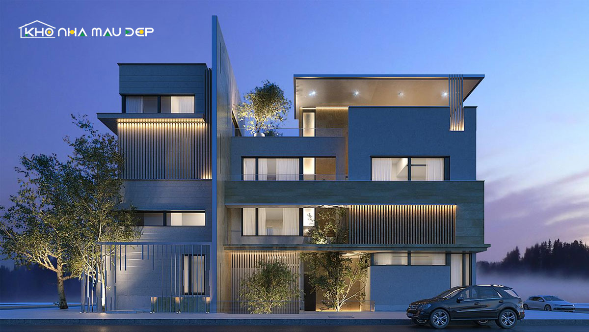 Mẫu thiết kế biệt thự hiện đại 4 tầng