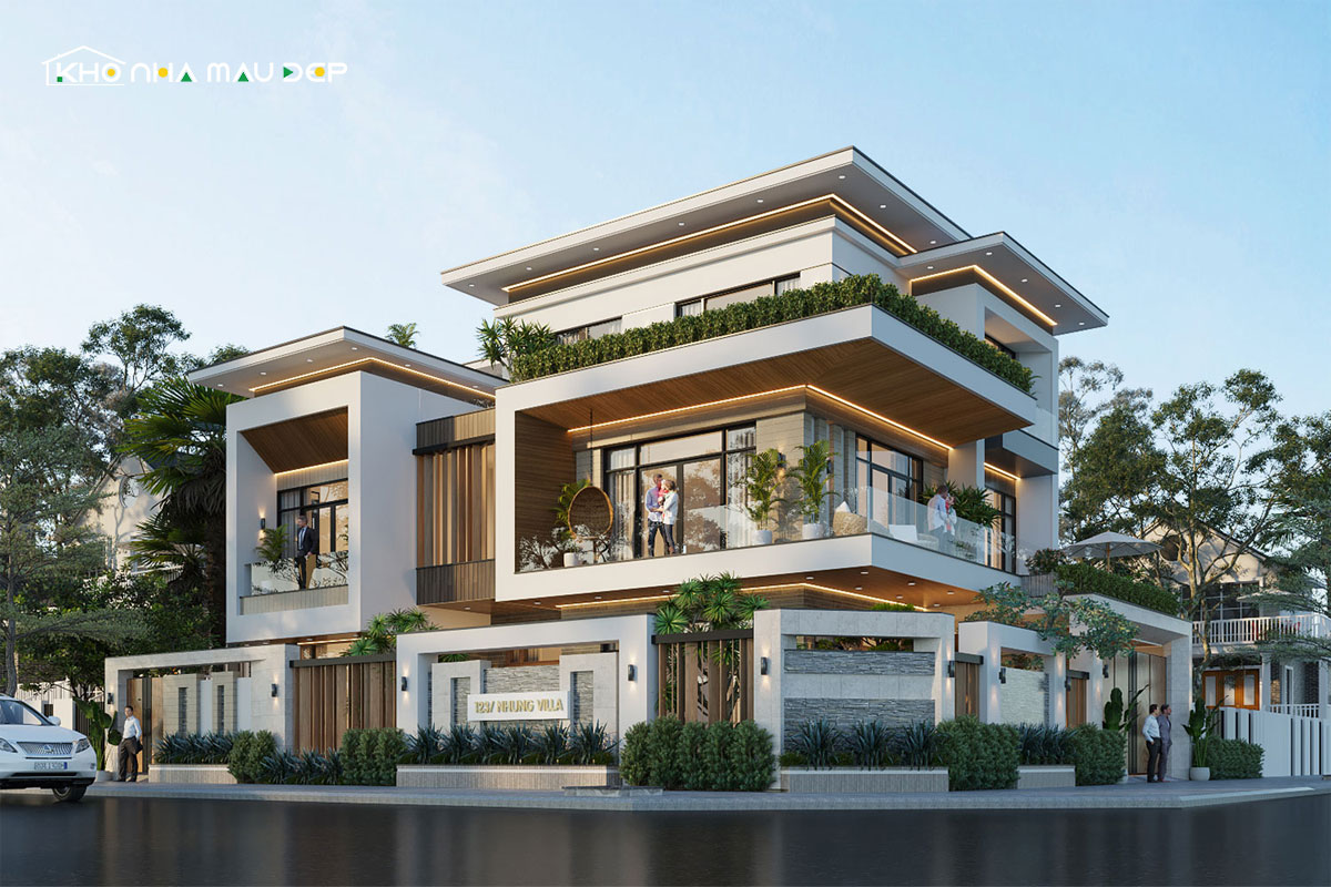 Mẫu biệt thự hiện đại mái bằng