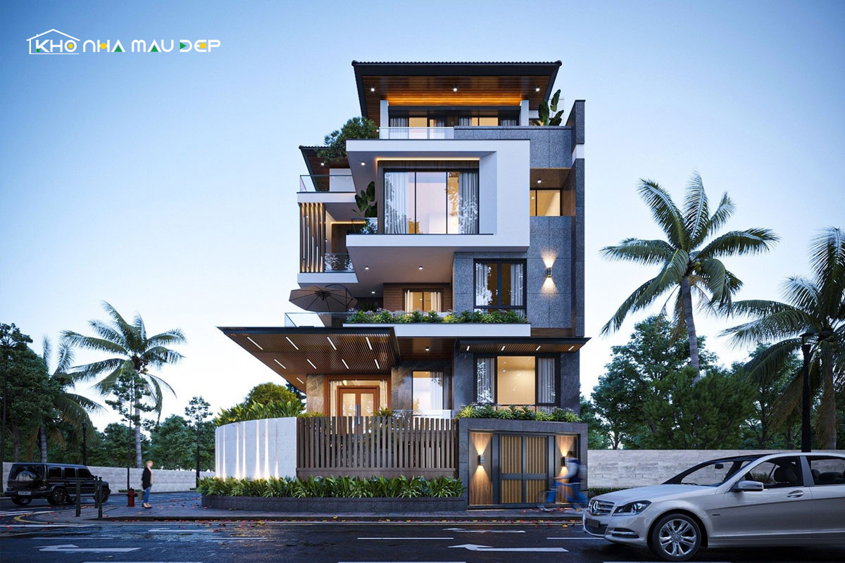 Mẫu thiết kế biệt thự 4 tầng hiện đại
