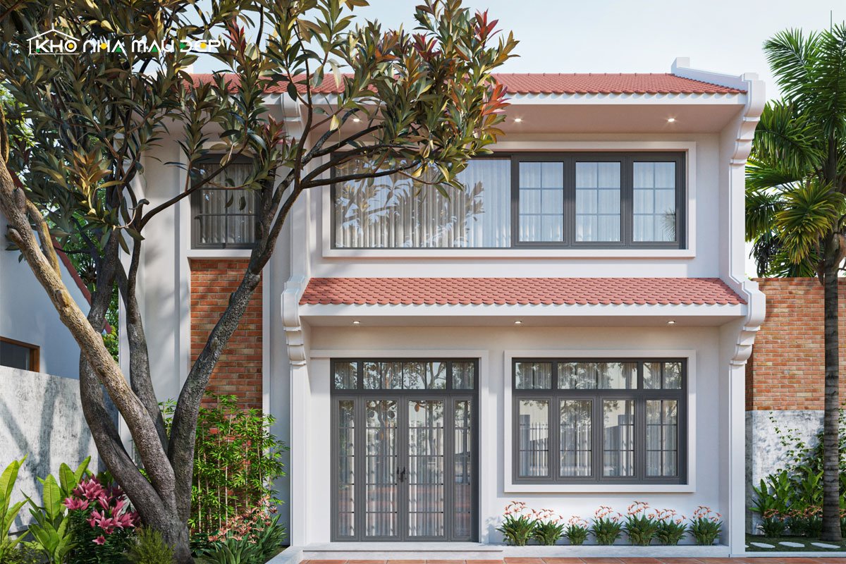 Kiến trúc nhà 2 tầng 2 phòng ngủ 68m2 tại Thái Bình