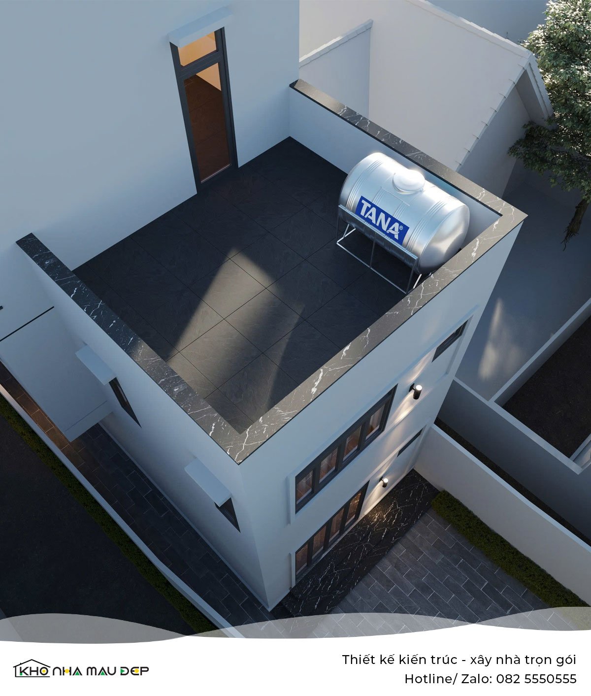 nhà phố 2 tầng 1 tum 3 phòng ngủ 210m2