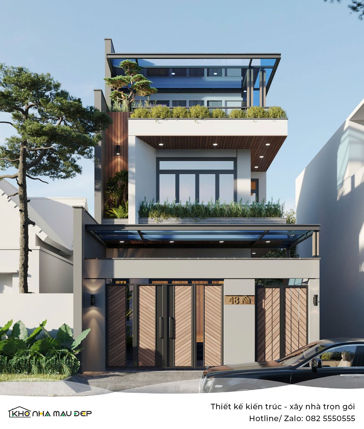 nhà phố 2 tầng 1 tum 3 phòng ngủ 210m2