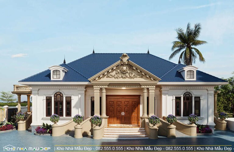 Mẫu biệt thự sân vườn mái Nhật 350m2