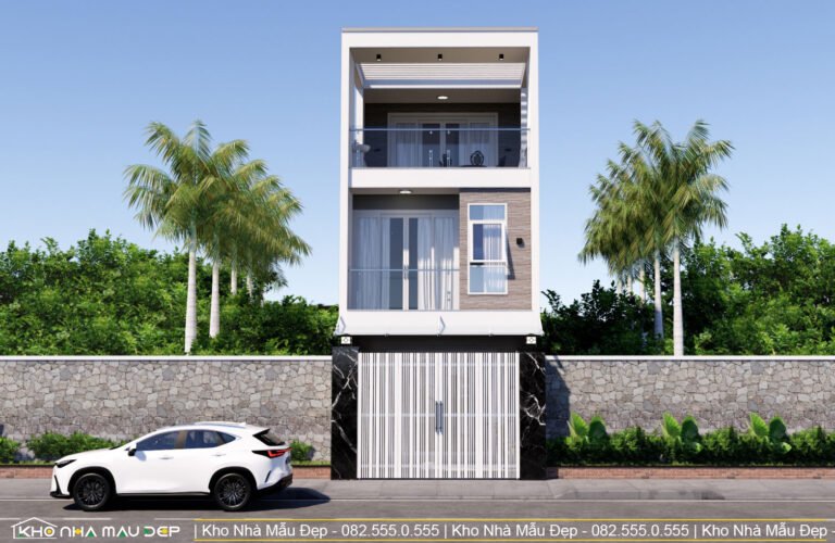 nhà ống 3 tầng 4 phòng ngủ 4.5x18m