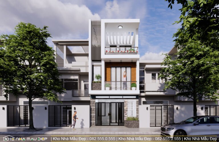 nhà ống 3 tầng 4 phòng ngủ 5.5x15m