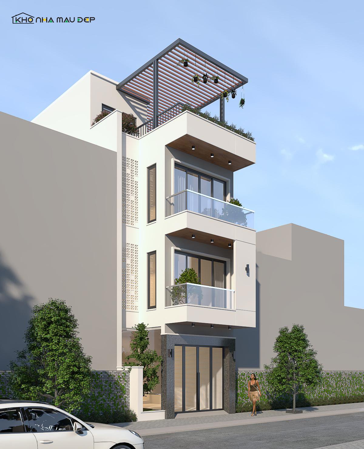 Mẫu nhà ống 3 tầng đẹp mặt tiền 4m 