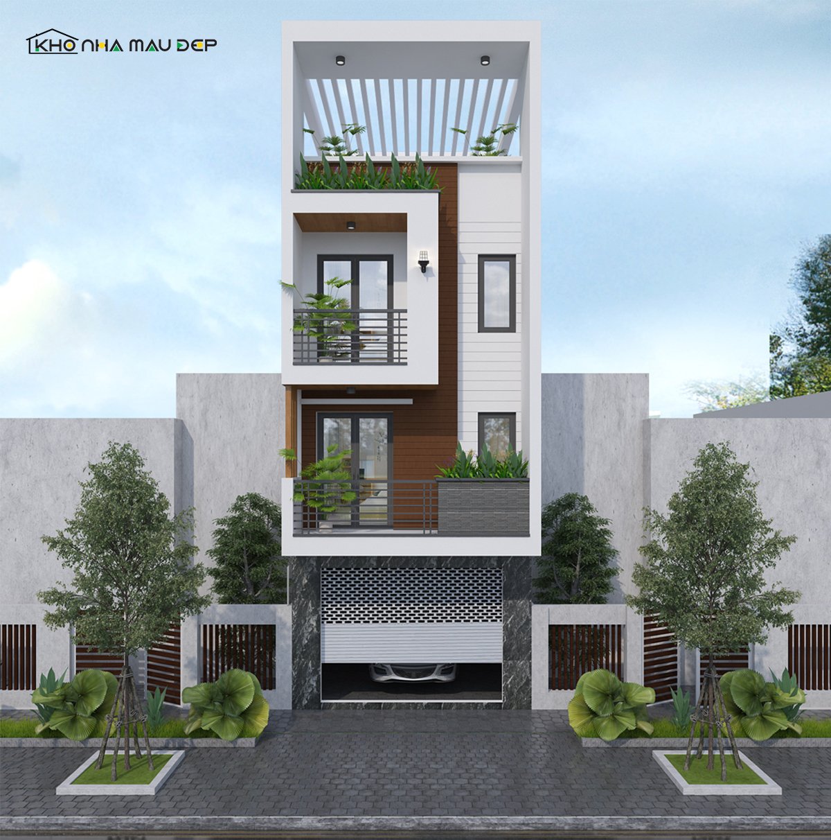 Mẫu nhà ống 3 tầng đẹp hiện đại 