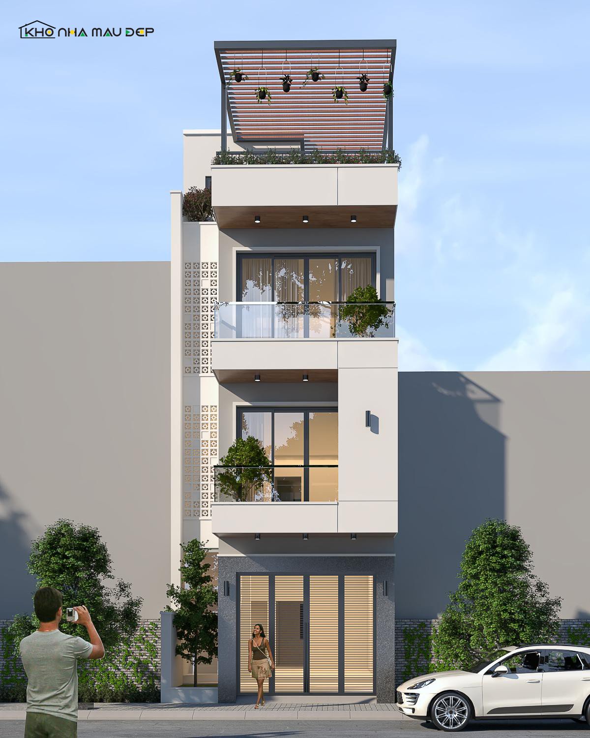 Mẫu nhà ống 3 tầng đẹp, đơn giản nhưng vẫn đầy tinh tế