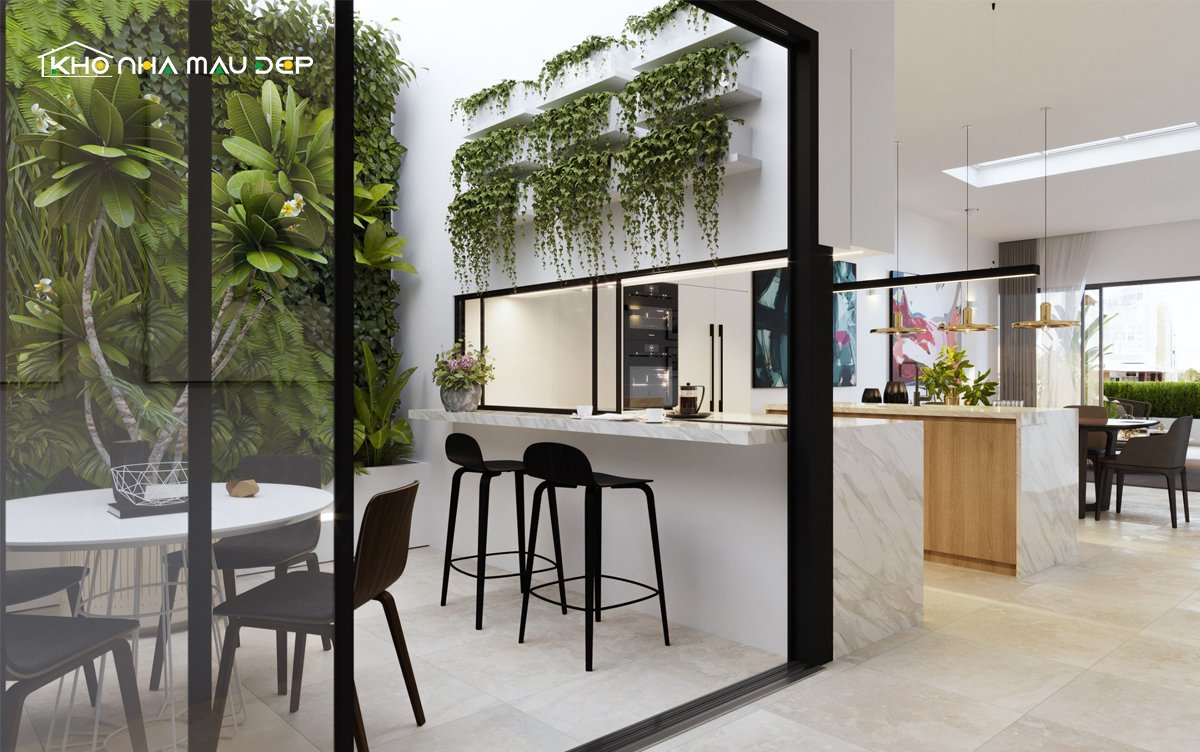 mẫu nhà ống 3 tầng đẹp có sân vườn 