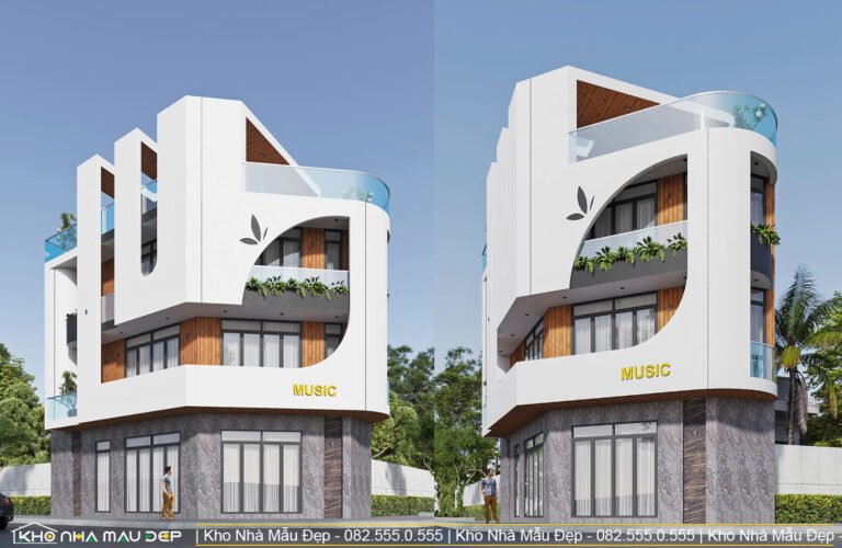 nhà phố 3 tầng 2 mặt tiền 4 phòng ngủ 5.5x10m