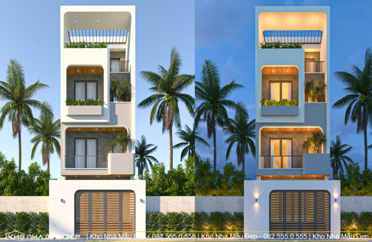 Mẫu nhà phố 4 tầng 6x14 phong cách hiện đại