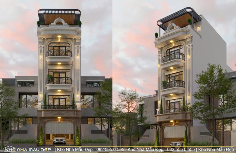 Mẫu nhà phố tân cổ điển 4 tầng 6x18m
