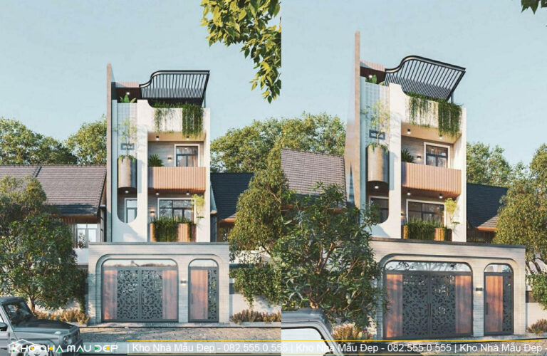 mau thiet ke nha pho 4 tang 45x14 m2 indochine