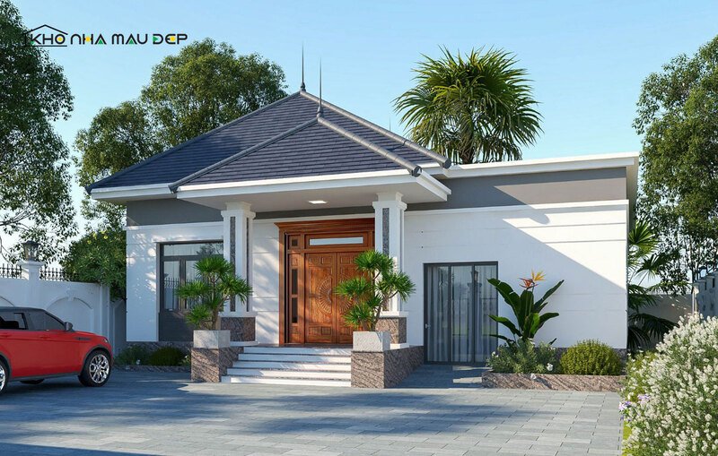 Nhà cấp 4 mái ngói với 3 phòng ngủ tiện nghi 