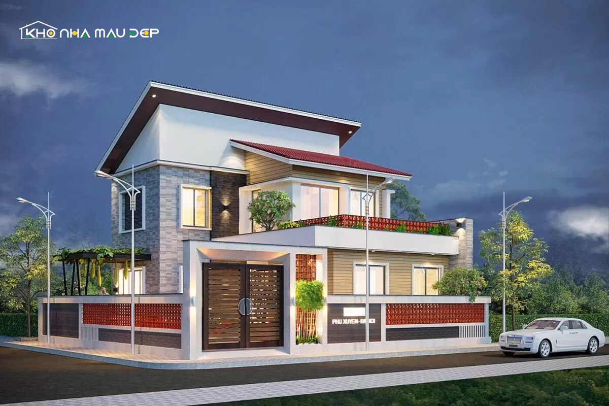 Đặc điểm nổi bật của mẫu nhà mái lệch 2 tầng