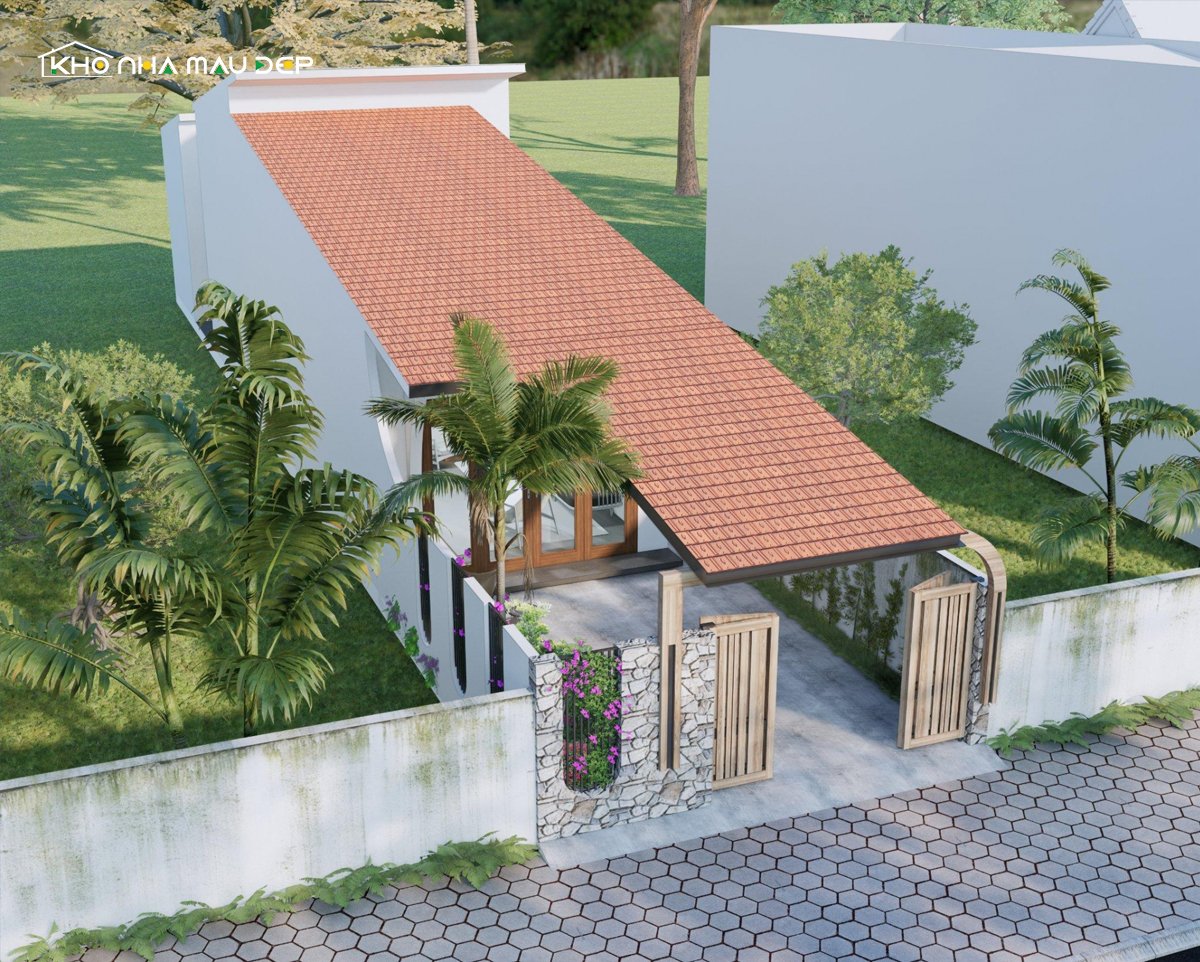 Thiết kế nhà mái ngói cấp 4 đơn giản mà cực kỳ sáng tạo 
