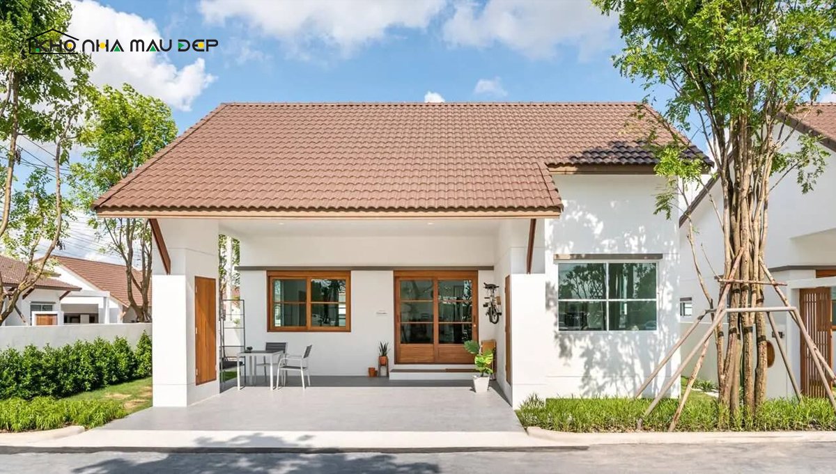 Mẫu nhà cấp 4 mái ngói đỏ, đơn giản mà vẫn đầy đủ tiện nghi 