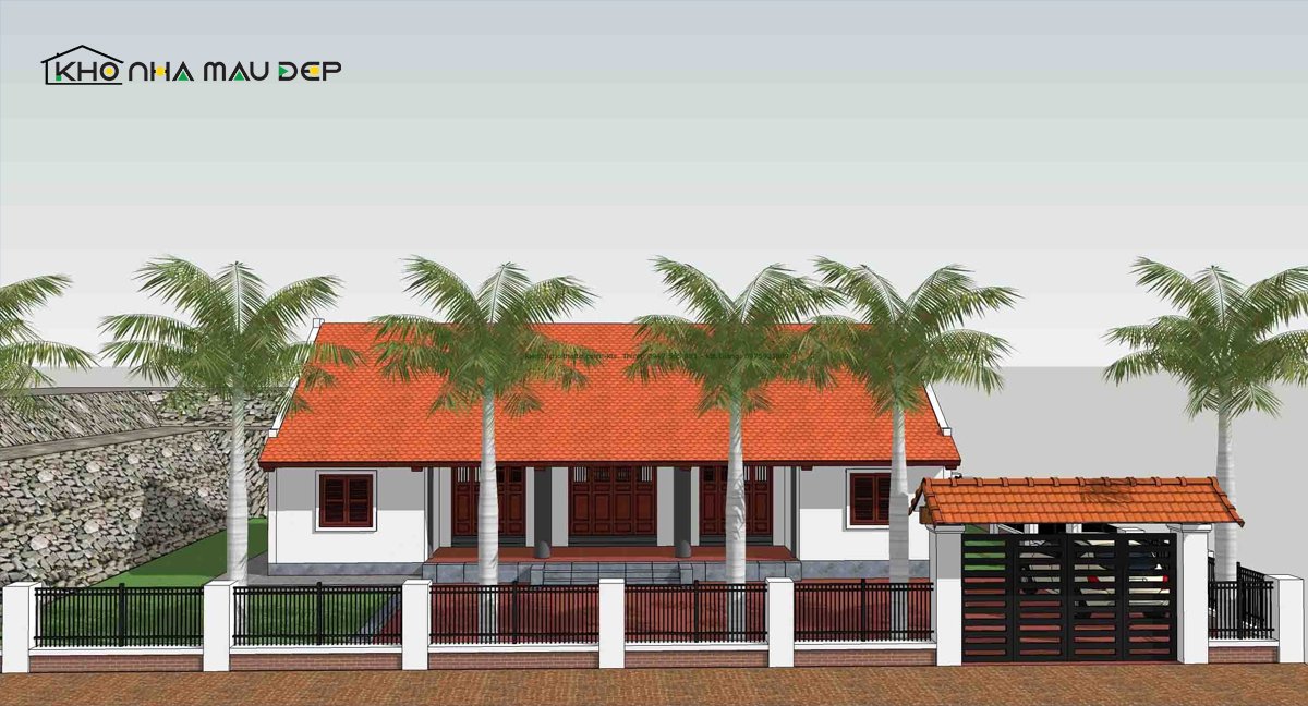 Nhà mái ngói cấp 4 phù hợp ở nông thôn 