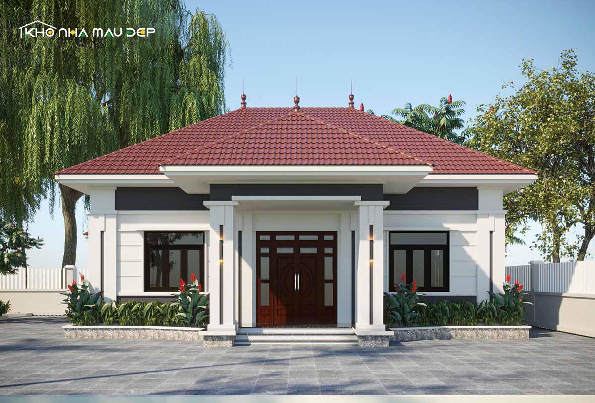 Thiết kế nhà cấp 4 mái Nhật lợp ngói 