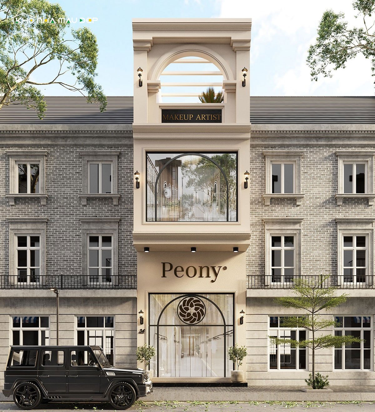 Mẫu nhà ống 3 tầng đẹp được sử dụng làm kinh doanh 