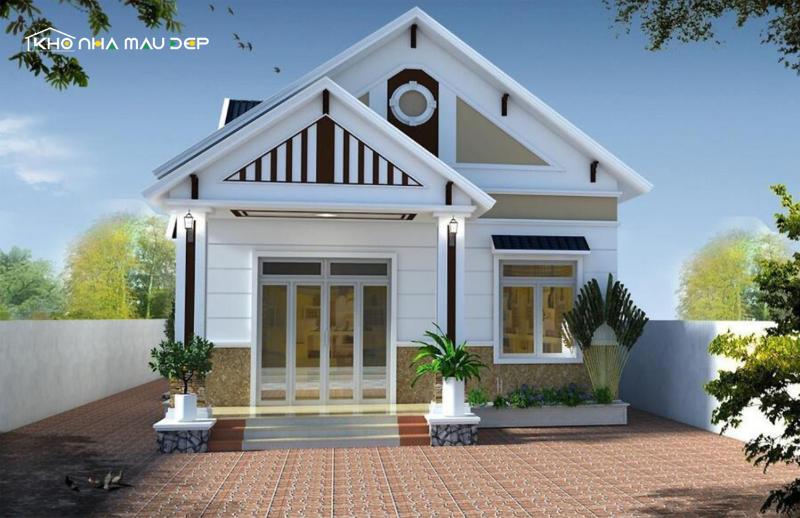 Mẫu nhà phố 1 tầng mái Thái ấn tượng