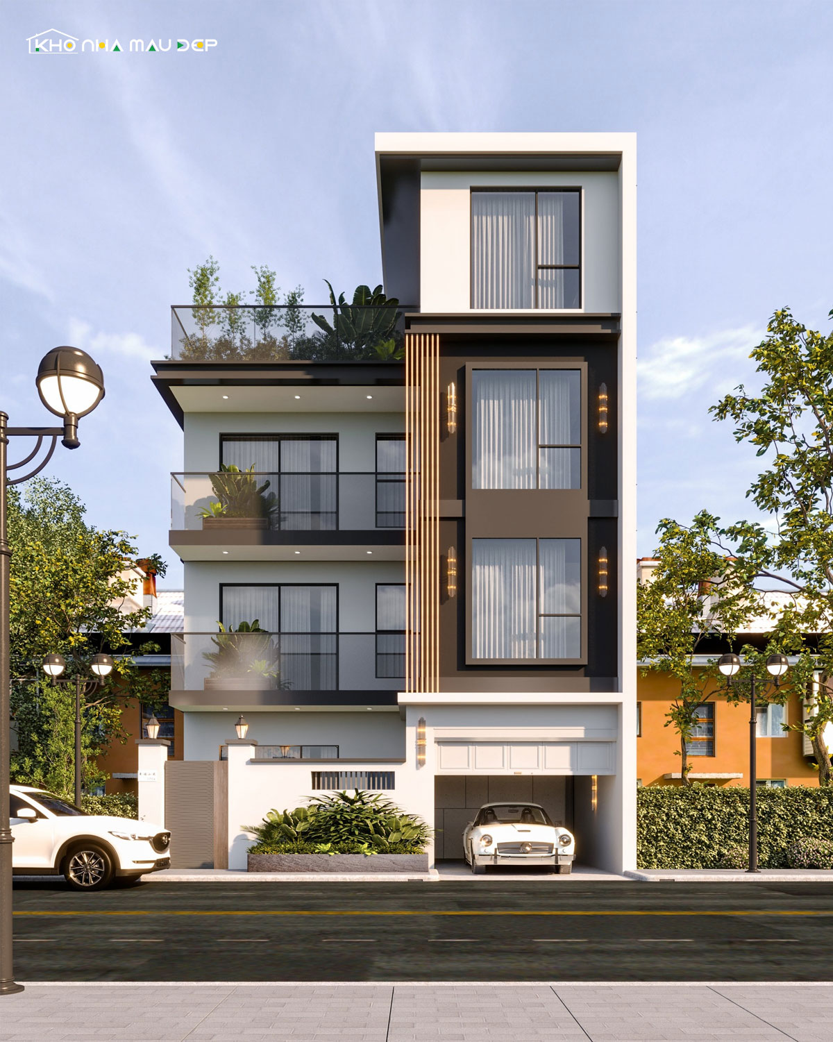 nhà phố 4 tầng