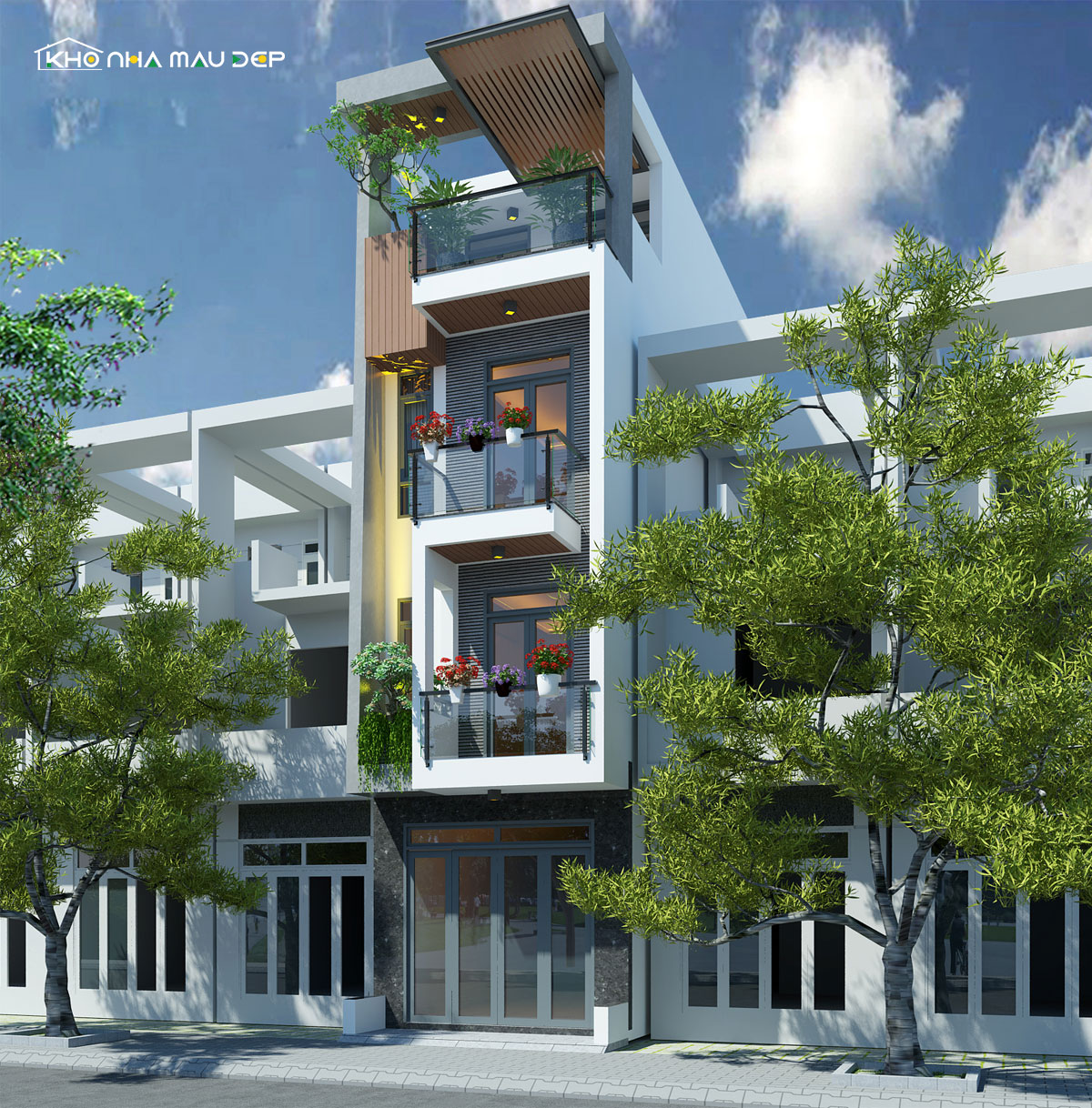 nhà phố 4 tầng