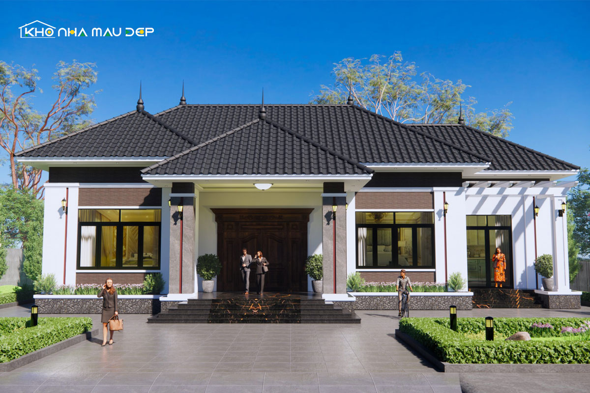 Mẫu thiết kế nhà vườn cấp 4 kiểu Nhật hơi hướng hiện đại