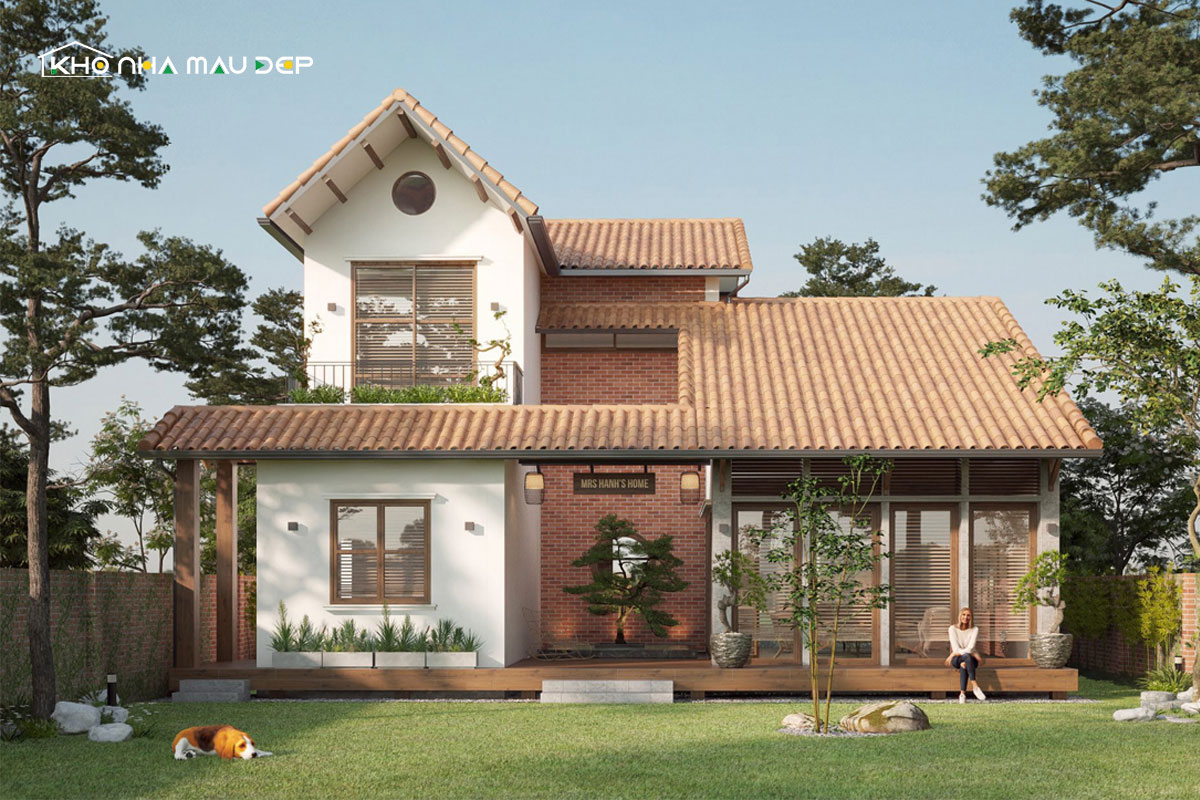 Mẫu thiết kế nhà vườn cấp 4 mái ngói đầy đủ công năng