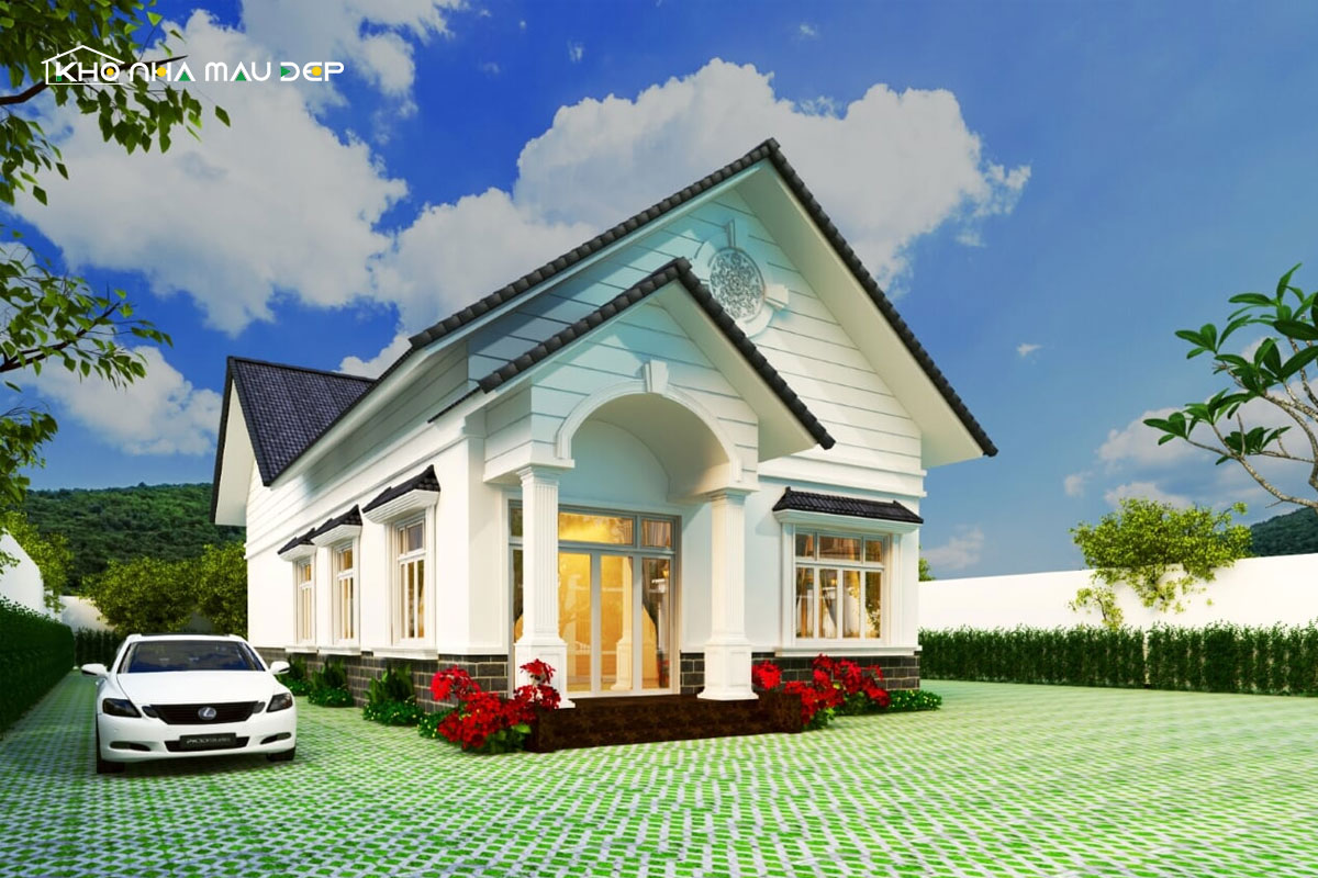 Mẫu nhà vườn cấp 4 mái Thái vô cùng thư giãn