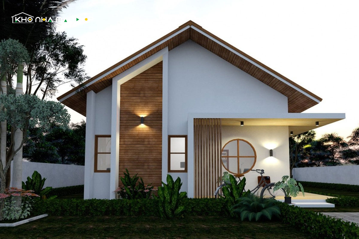 Mẫu nhà vườn cấp 4 thiết kế 2 phòng ngủ đầy đủ công năng