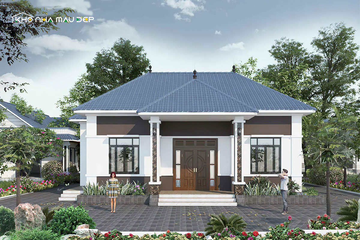 Mẫu nhà vườn cấp 4 thiết kế 3 phòng ngủ theo phong cách hiện đại