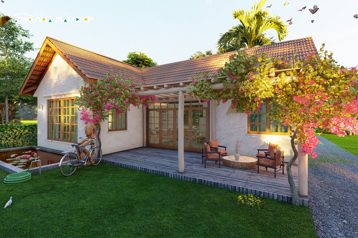 Có thể tự do thiết kế sân vườn giúp không gian căn nhà trở lên sinh động