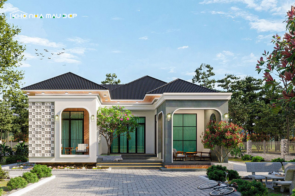 Mẫu nhà vườn cấp 4 chữ U được nhiều gia chủ yêu thích