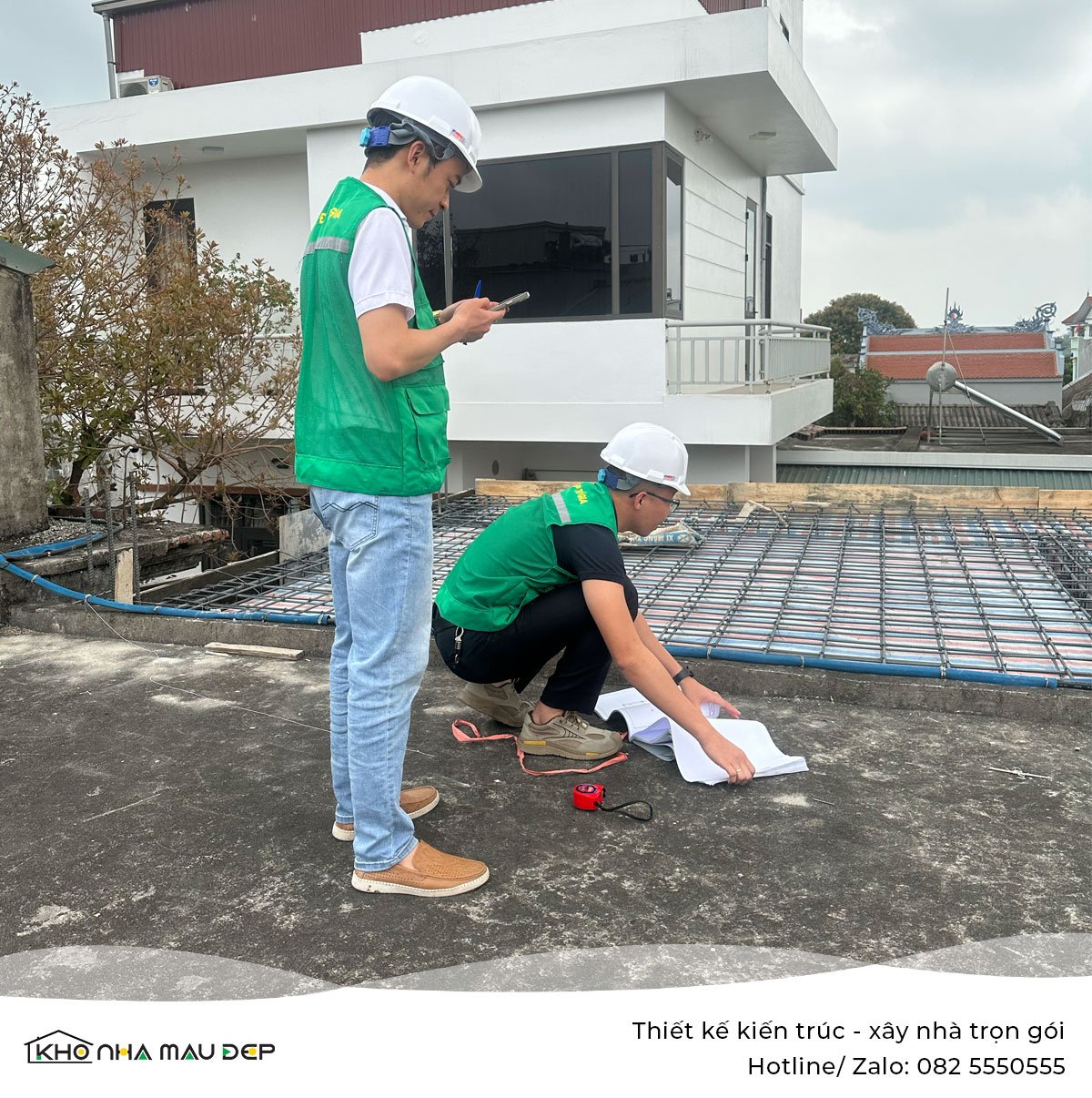 Xây nhà 2 tầng mái Thái trọn gói tại Thái Bình