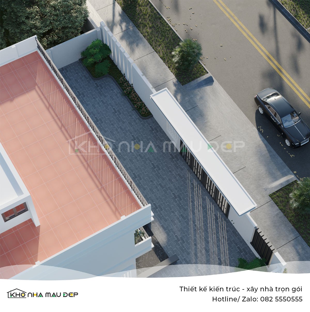 Xây nhà trọn gói: Nhà song lập 2 tầng 1 tum anh Quân, Hải Phòng 