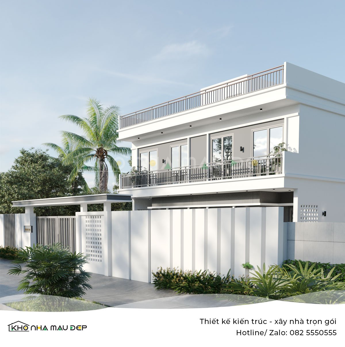 Xây nhà trọn gói: Nhà song lập 2 tầng 1 tum anh Quân, Hải Phòng 