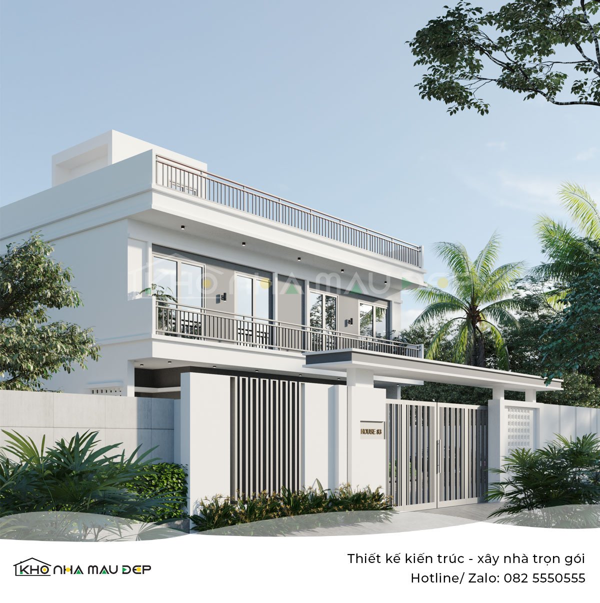 Xây nhà trọn gói: Nhà song lập 2 tầng 1 tum anh Quân, Hải Phòng 